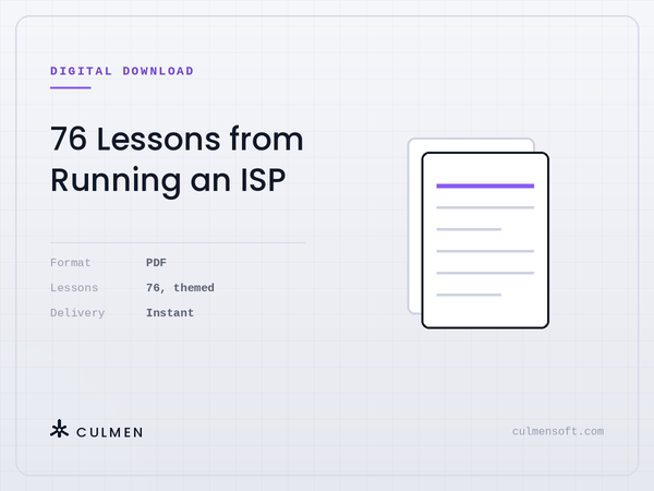 76 Lessons from Running an ISP — PDF, 76 themed lessons, instant delivery